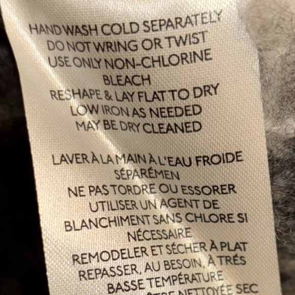 😊Anthropology Alpaca Wool Blend Oversize Sweater Gray Ombre Stripe Sz M EUC - Picture 7 of 9